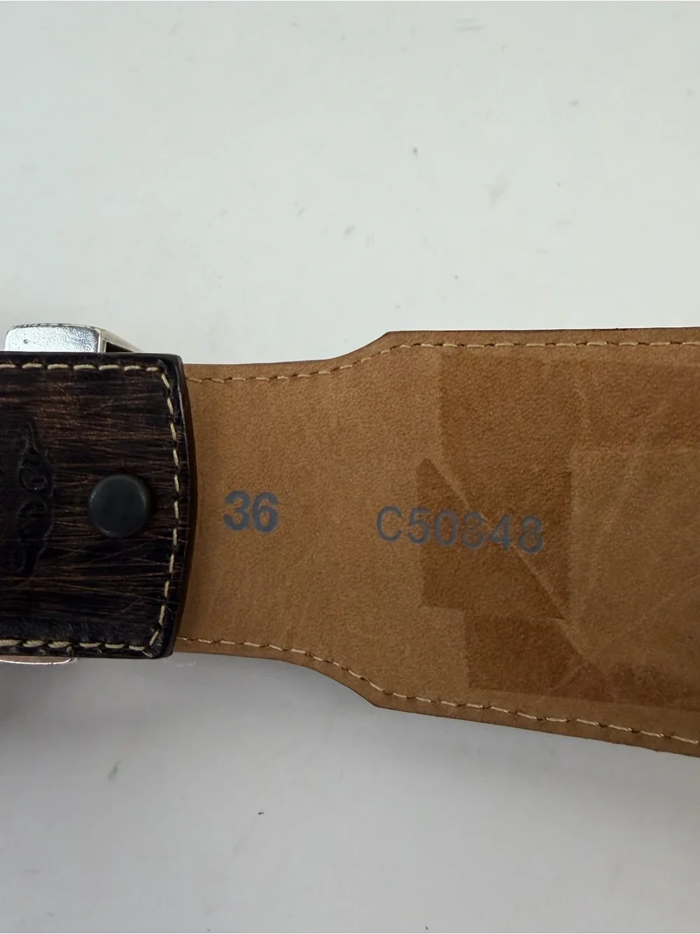 Tony Lama Memphis Light Brown Leather Belt, 36